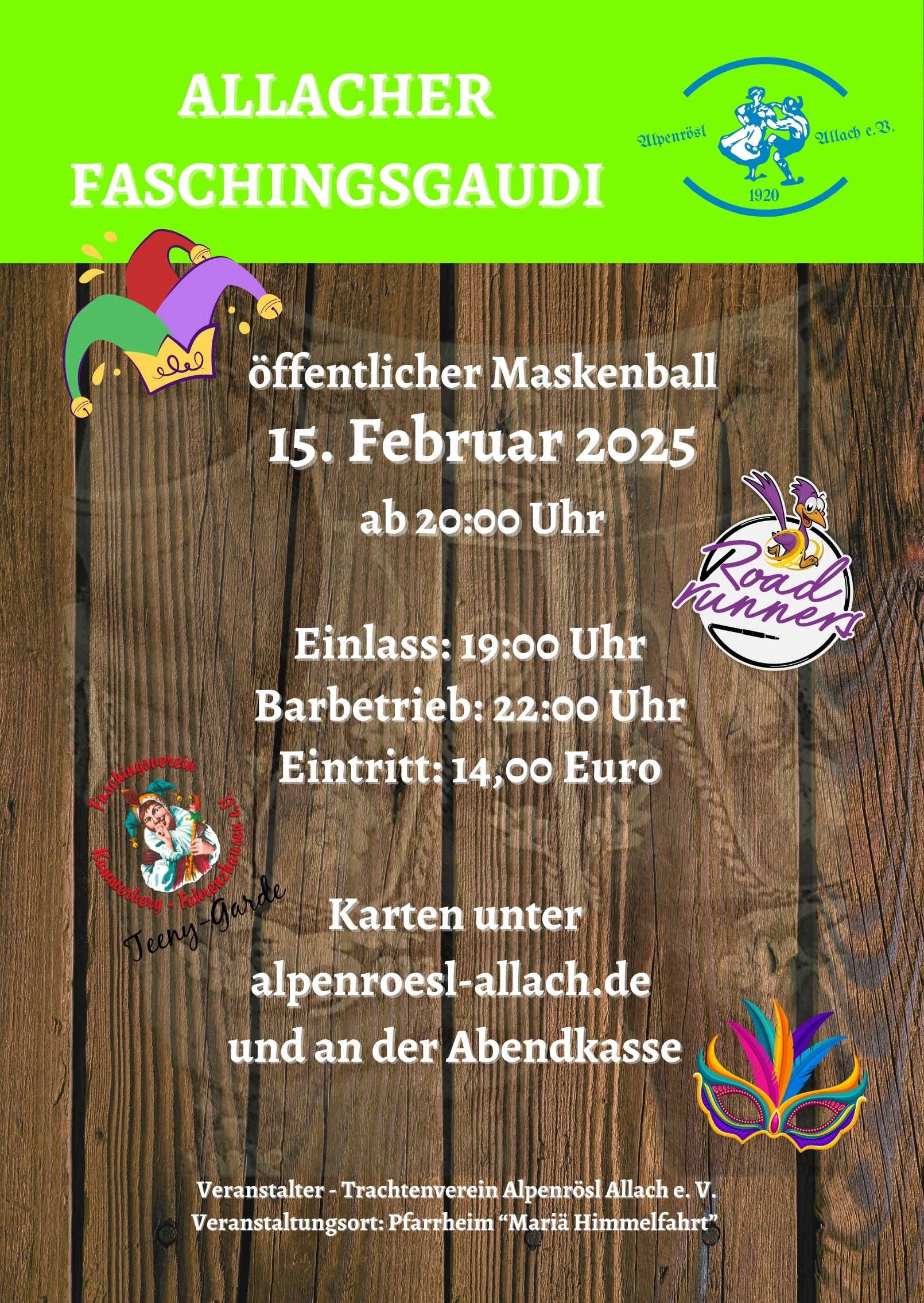 Fasching DIN A2 Plakat (426 x 600 mm)